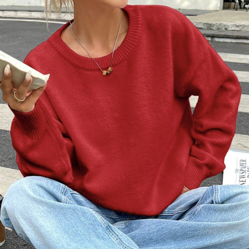 Damen Pullover mit lässigem Schnitt und voluminösen Ärmeln EB