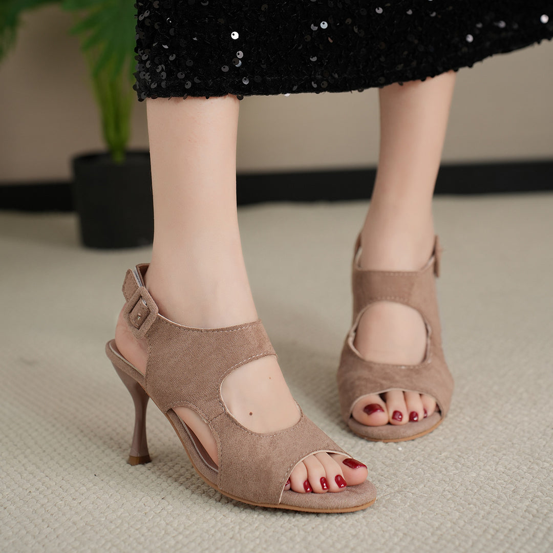 Damen elegante High Heels mit offenen Schnittelementen EB
