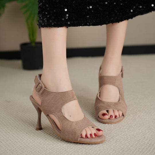 Damen elegante High Heels mit offenen Schnittelementen EB