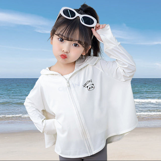 Damen leichte UV-Schutzjacke mit Kapuze und Reißverschluss EB