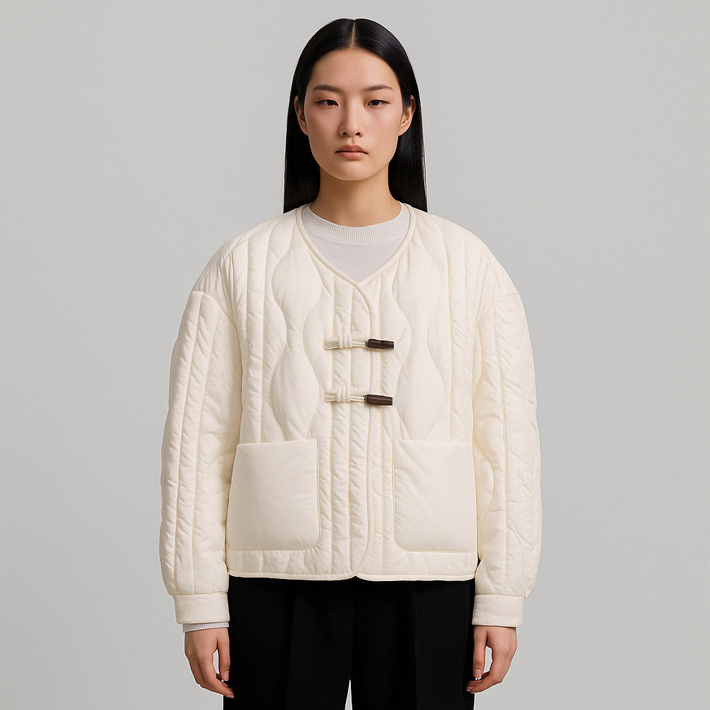 Damen Steppjacke mit praktischem Knopfverschluss und gemütlichen Taschen EB