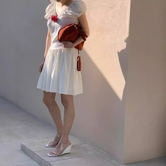 Damen Sommerliches Kleid mit verspielten Rüschendetails EB
