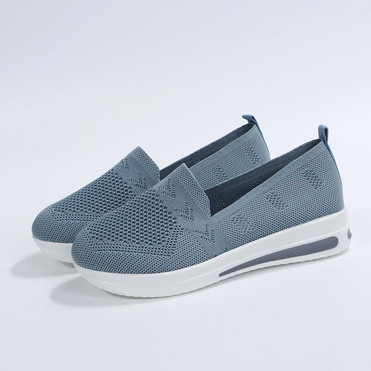 Damen atmungsaktive Slip-On Sneakers mit flexiblem Strick-Obermaterial EB