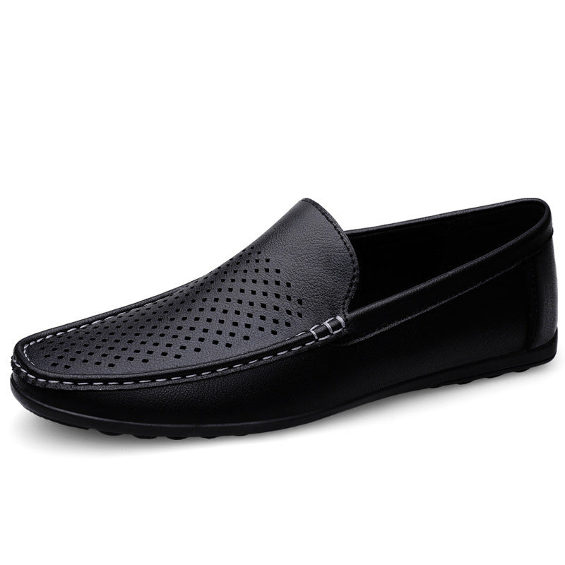 Herren Mokassins aus perforiertem Leder mit flexibler Sohle EB