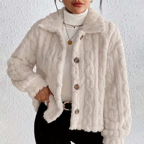 Damen Plüsch-Steppjacke mit hohem Kragen EB