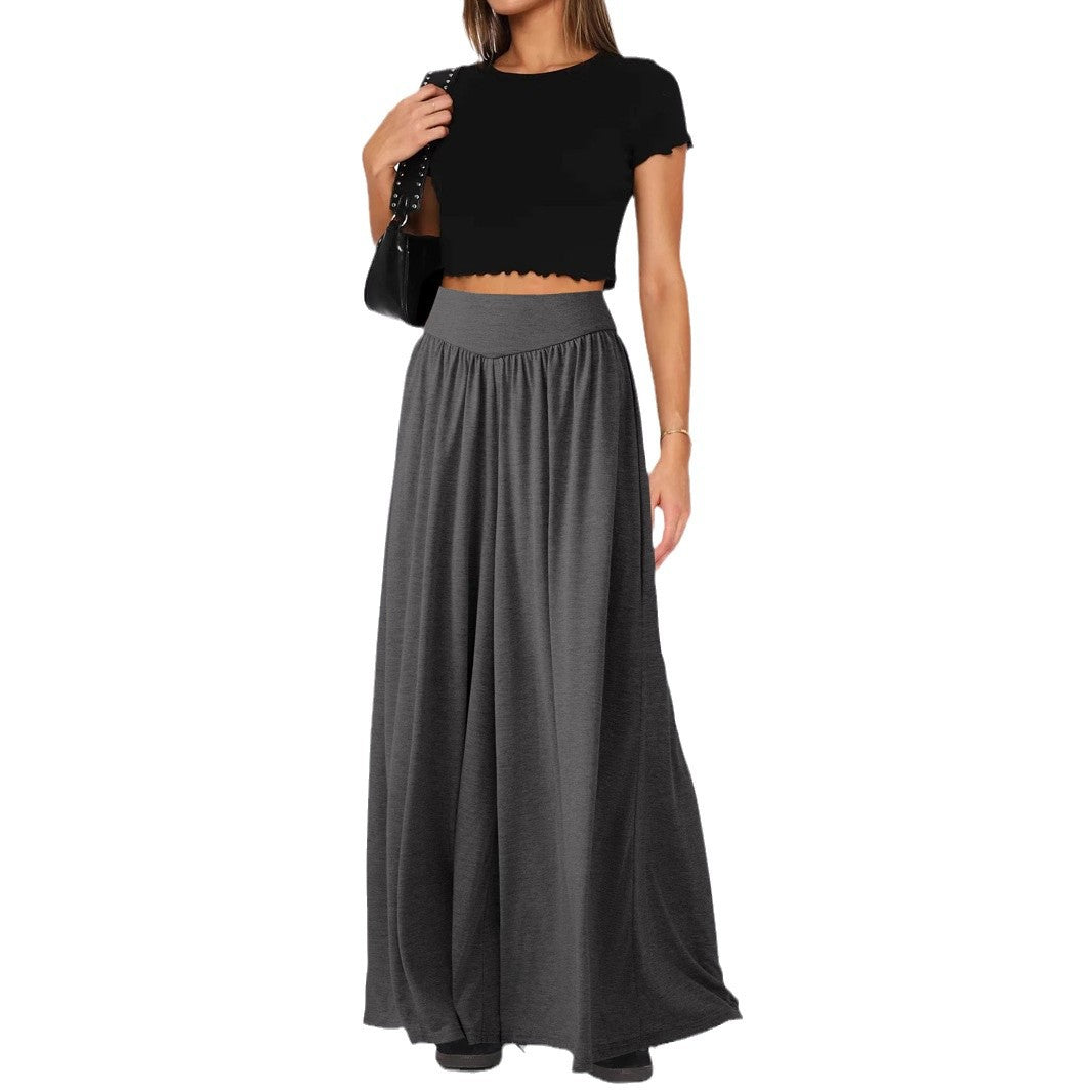 Damen weite Jersey-Hose mit hohem Bund EB