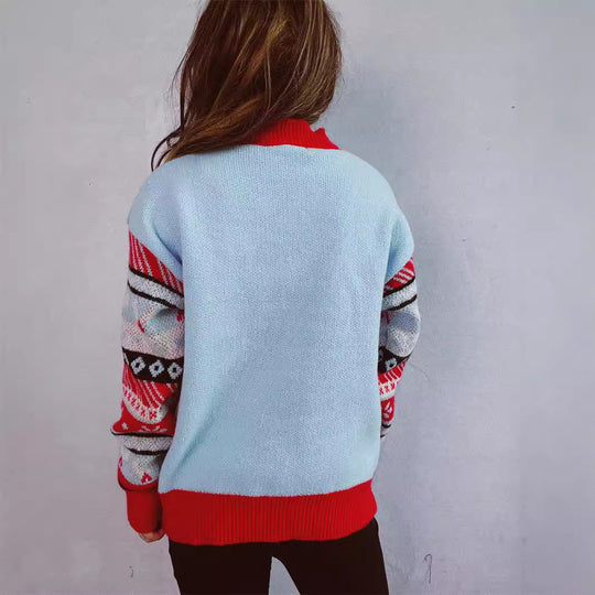 Damen Weihnachts-Pullover mit festlichem Motiv und hochwertigen Materialien EB