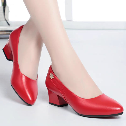 Damen Komfortable Pumps mit elegantem Blockabsatz und modischem Schmuckdetail EB