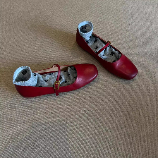 Damen elegante Mary Jane Ballerinas mit praktischer Schnallenverzierung EB