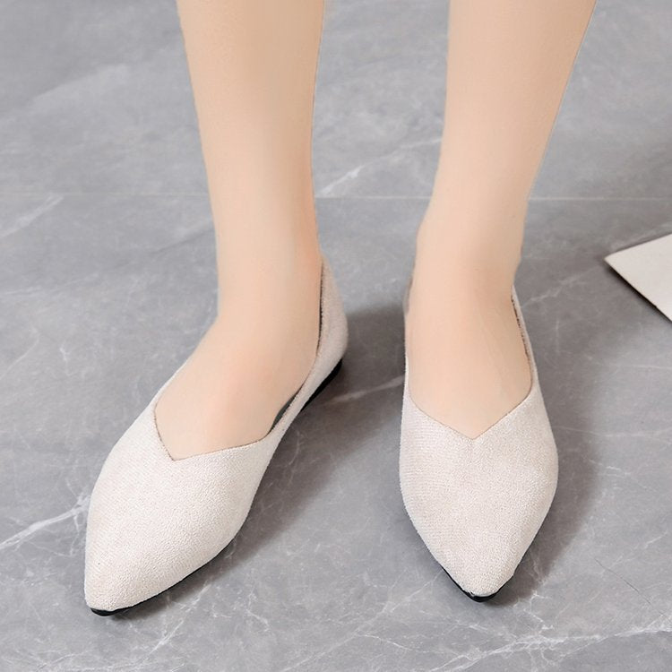 Damen elegante Ballerinas mit spitzem Design und weichem Obermaterial EB