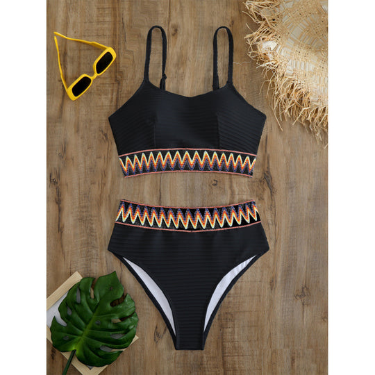 Damen Bunt gemusterter Bikini EB