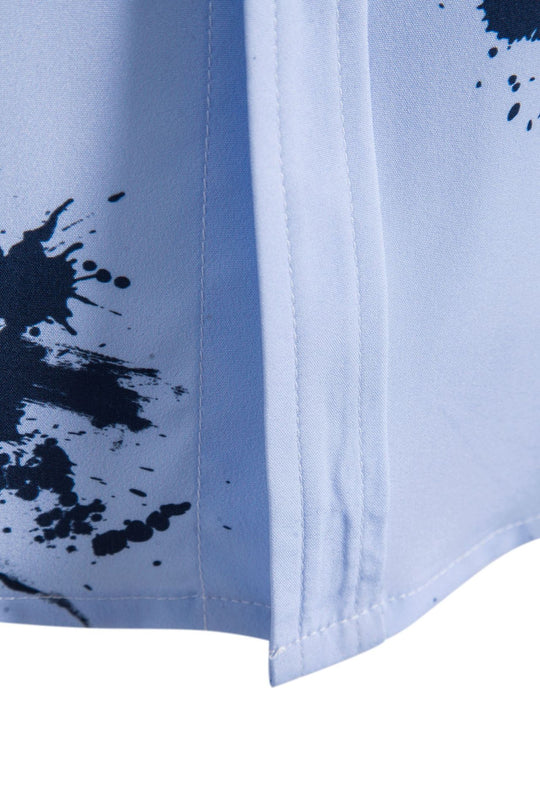 Herren Kurzarmhemd mit kreativem Farbspritz-design EB