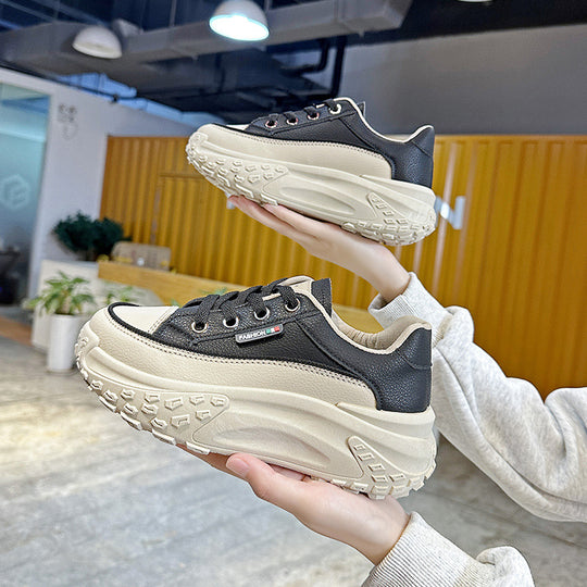 Damen modische Plateau-Sneaker mit ergonomischer Dämpfung und rutschfester Sohle EB