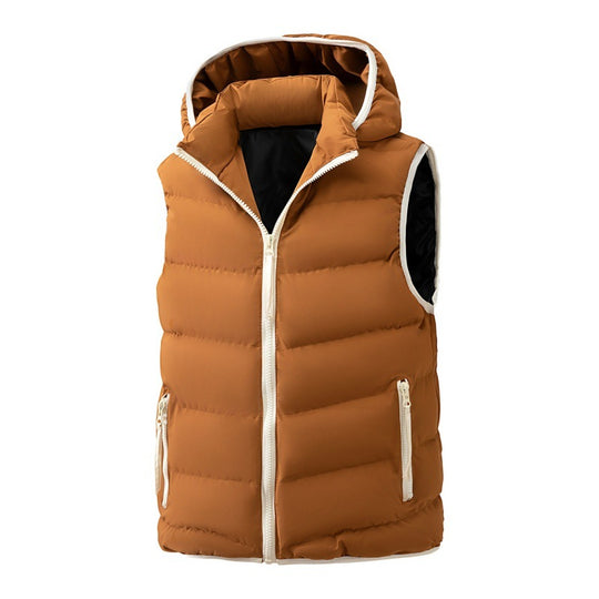 Damen leichte Steppweste mit ergonomischer Kapuze, synthetischer Thermofüllung und kontrastierter Einfassung EB