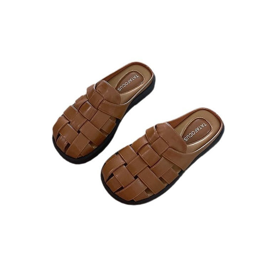 Damen Komfortable geflochtene Sandalen mit bequemer Fußbettgestaltung EB