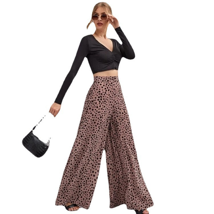 Damen Weite Palazzohose mit modernem Punkte-Print EB