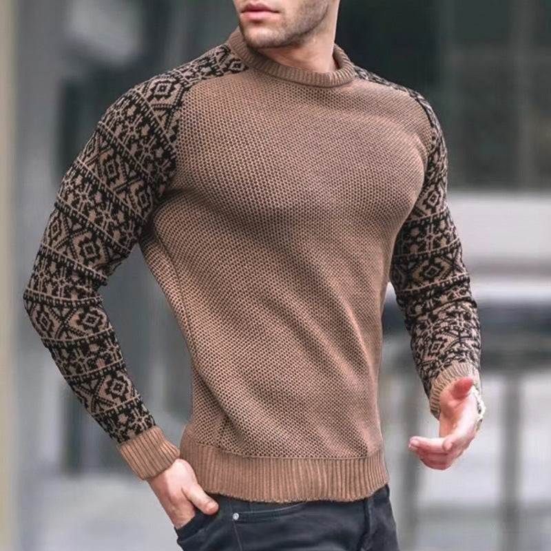 Herren Strickpullover mit grafischem Muster und strukturiertem Design EB