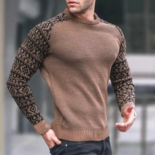Herren Strickpullover mit grafischem Muster und strukturiertem Design EB