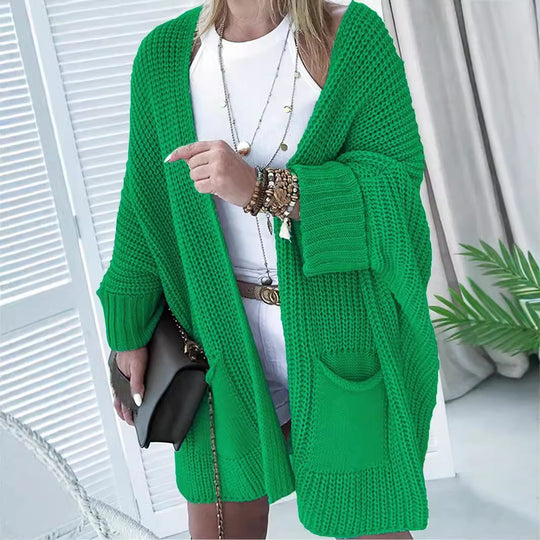 Damen Grobstrickjacke mit praktischen Taschen und lässigem Schnitt EB