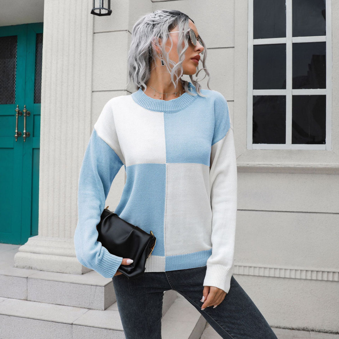 Damen Lässiger Pullover mit Blockstreifen-Design und bequemem Schnitt EB