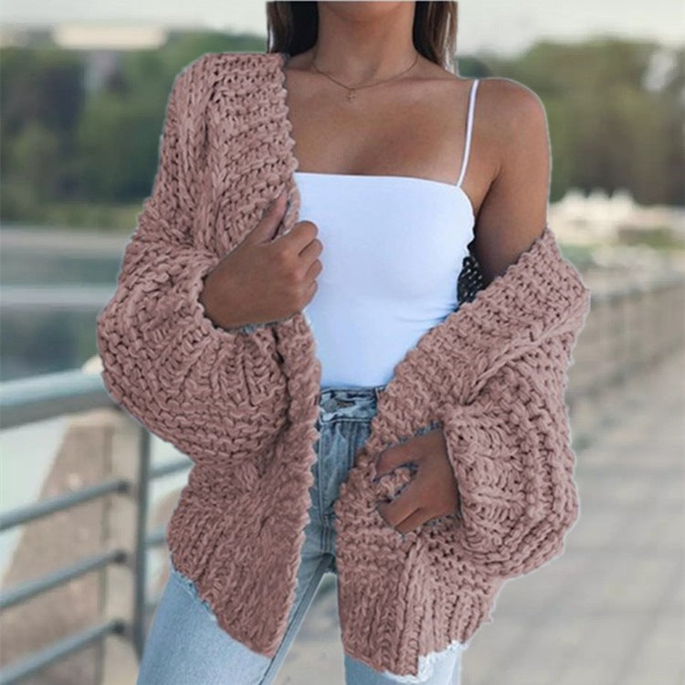 Damen Grobstrickjacke mit lässigem Schnitt und tiefen Taschen EB