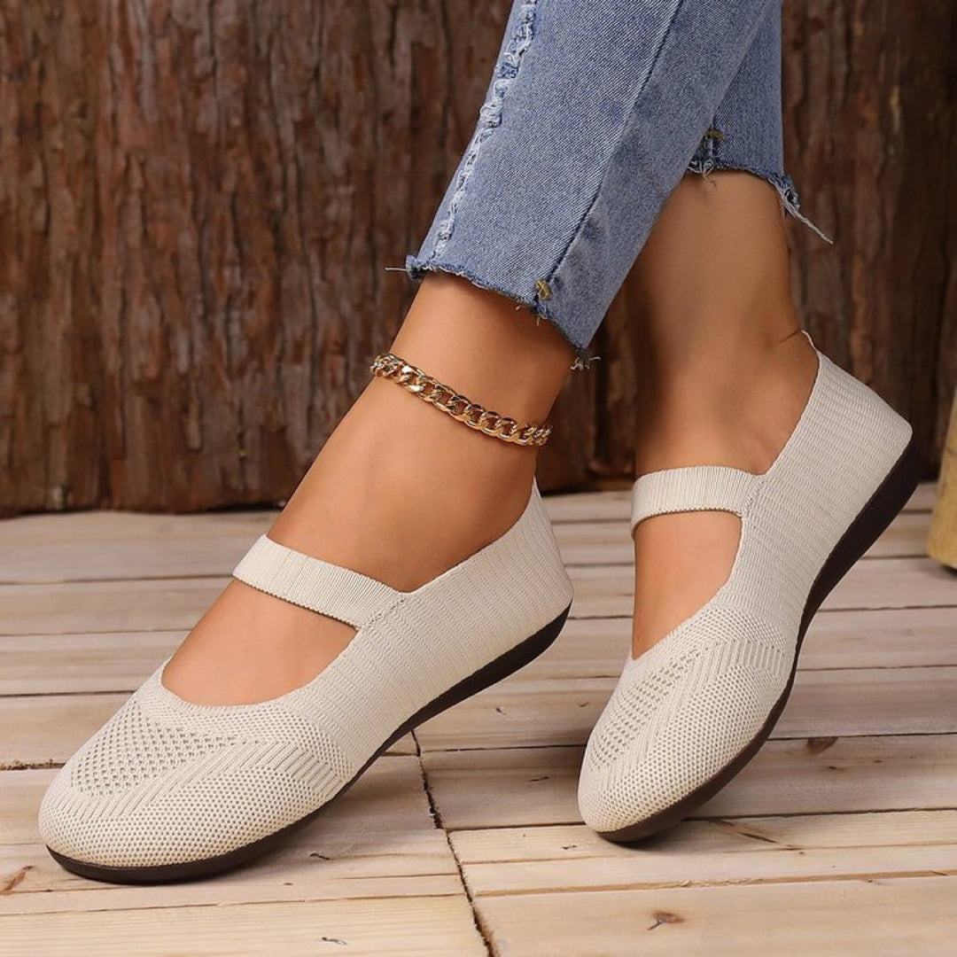 Damen elastische Ballerinas mit komfortablem Fußbett EB