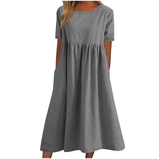 Damen lässiges Maxikleid mit Taschen EB