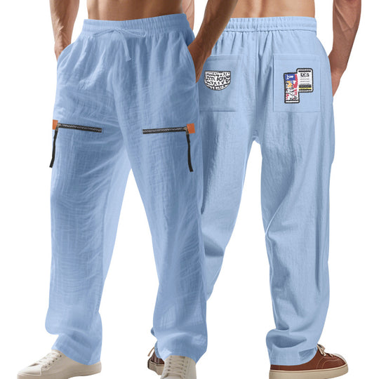 Herren nan lockere Cargo-Hose mit Reißverschlüssen und elastischem Bund EB