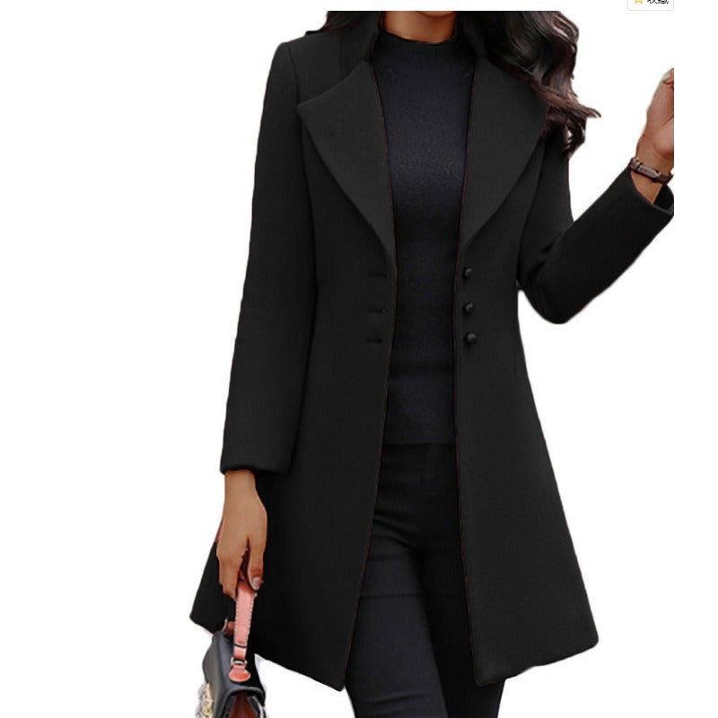 Damen eleganter asymmetrischer Übergangsmantel EB