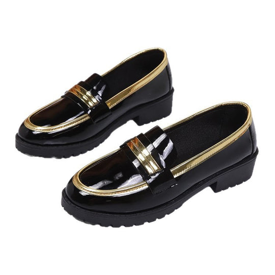 Damen Hochglanz-Mokassins mit elegantem Metallakzent EB