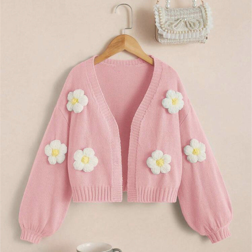 Damen Kurzjacke mit verspielten Blumenapplikationen EB