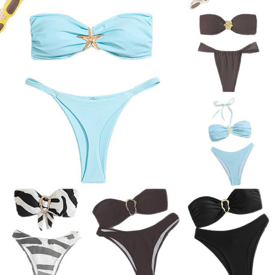 Damen Bandeau-Bikini mit elegantem Verschluss und modischem Design EB