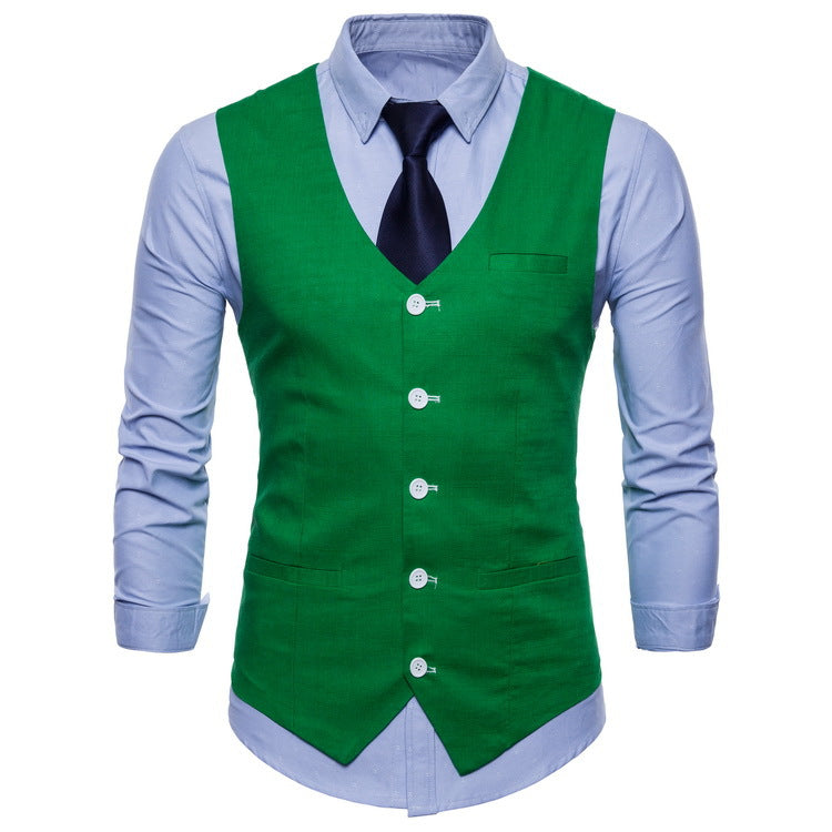 Herren elegante Anzugweste mit praktischen Taschen und detailliertem Design EB