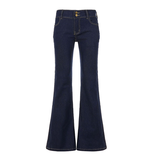 Damen Bootcut Jeans mit hohem Taillenbund und eleganter Nahtführung EB