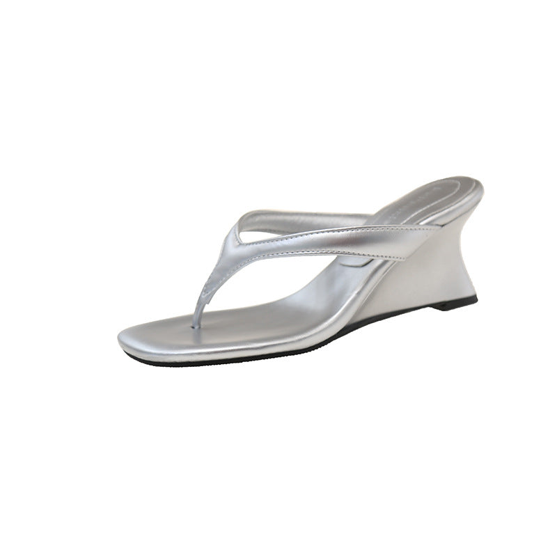 Damen Elegante Zehentrenner mit komfortablem Wedge-Absatz EB