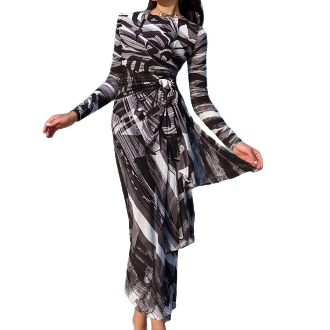 Damen Maxi-Strandkleid mit raffiniertem Wickeldesign EB