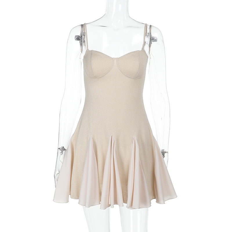 Damen Skaterkleid mit elegantem Bustier-Oberteil und Rüschen EB