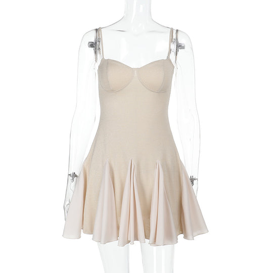 Damen Skaterkleid mit elegantem Bustier-Oberteil und Rüschen EB