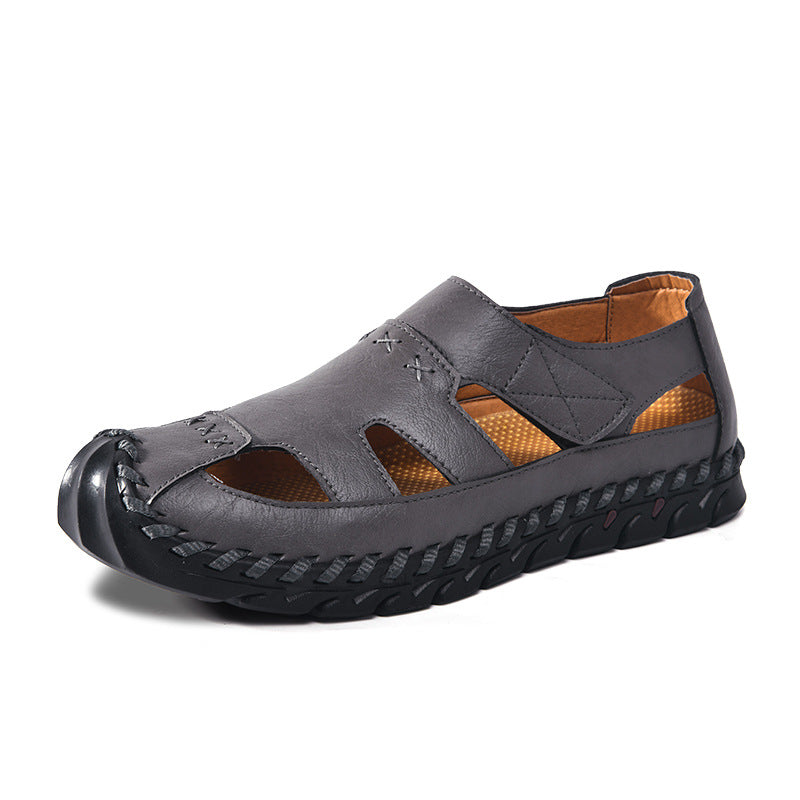Herren Atmungsaktive Leder-Sandalen mit rutschfester Sohle EB