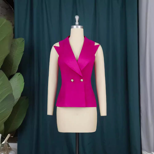 Damen Elegantes Blazer-Set mit weit geschnittenen Hosen EB