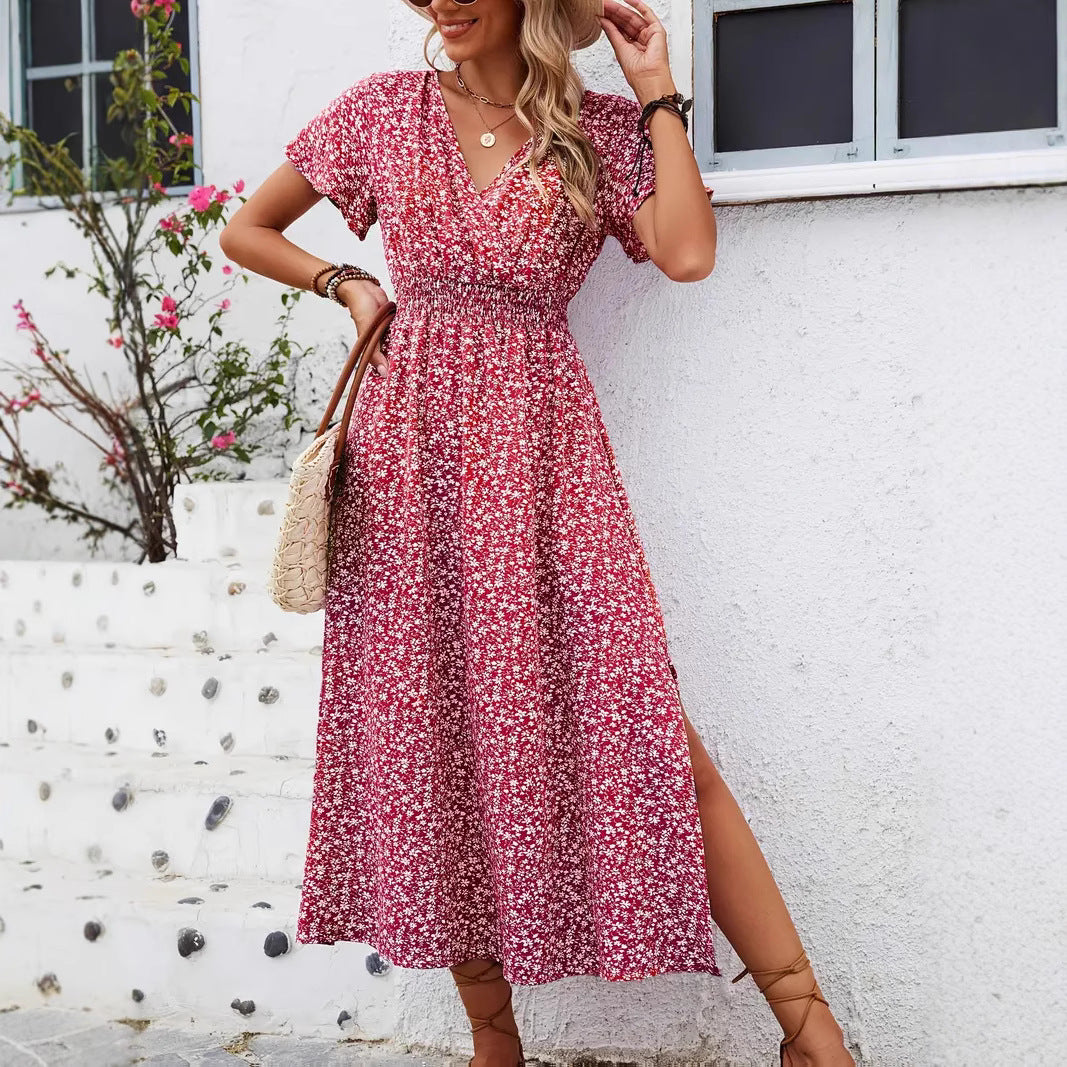 Damen Maxi-Kleid mit floralen Mustern EB