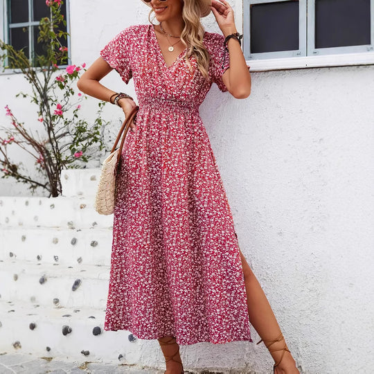 Damen Maxi-Kleid mit floralen Mustern EB