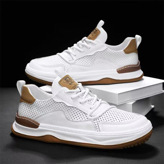 Damen Atmungsaktive Sport-Sneaker mit Leder- und Mesh-Elementen EB