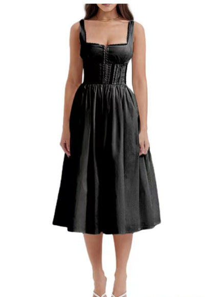 Damen Midi-Kleid mit raffinierten Spitzenakzenten und tailliertem Schnitt EB