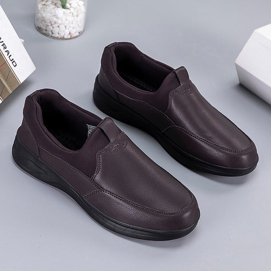 Damen Bequeme Leder Slip-On Sneakers EB