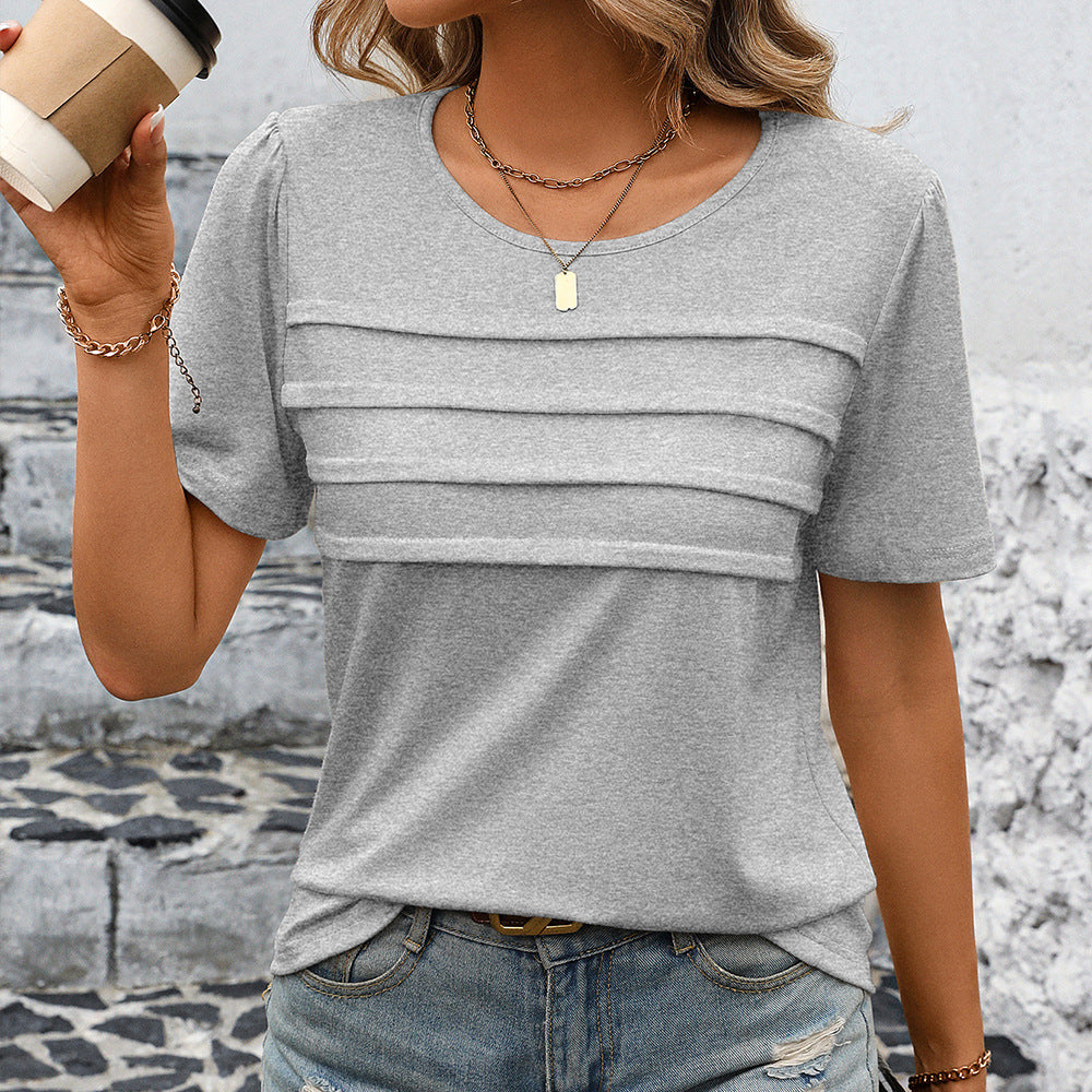 Damen elegantes T-Shirt mit strukturiertem Design EB