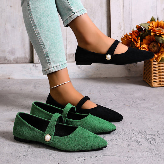 Damen Elegante Slingback-Ballerinas mit modischem Perlen-Detail EB