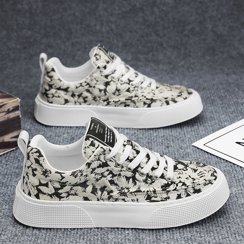 Damen Modische Sneakers mit floralem Design und bequemer Sohle EB