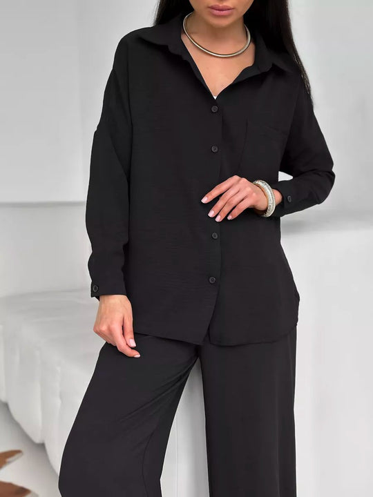 Damen Lässige Hemdbluse aus leichtem Material EB