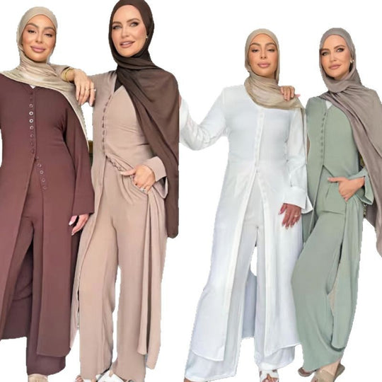 Damen Jumpsuit mit elegantem Knopfdesign und weitem Bein EB
